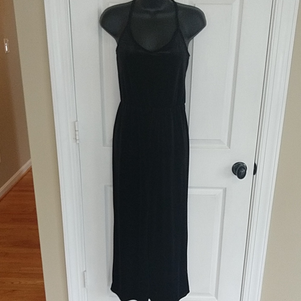 Black velvet jumpsuit